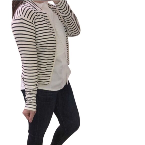 Maison Scotch & Soda J'adore L'hiver Striped Open Front Cardigan Sweater Size 2 - Picture 1 of 6